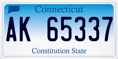 CT license plate AK65337
