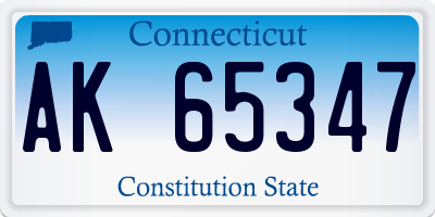 CT license plate AK65347