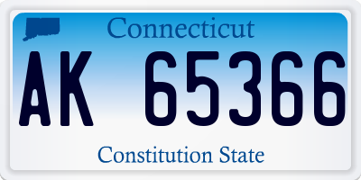 CT license plate AK65366