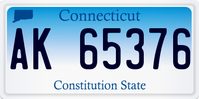 CT license plate AK65376