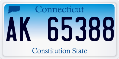 CT license plate AK65388