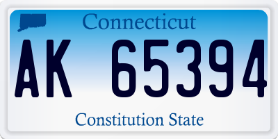 CT license plate AK65394