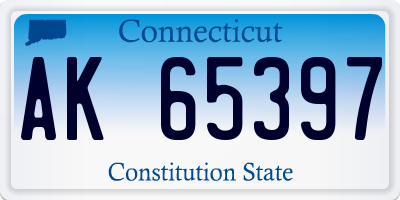 CT license plate AK65397