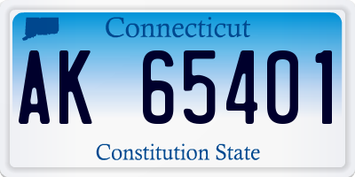 CT license plate AK65401