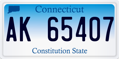 CT license plate AK65407