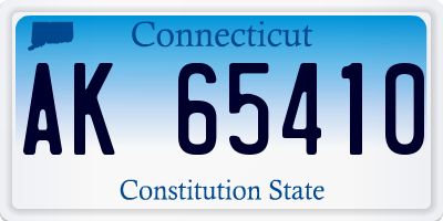 CT license plate AK65410