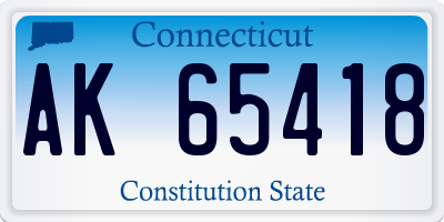 CT license plate AK65418