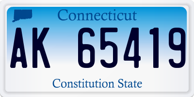 CT license plate AK65419