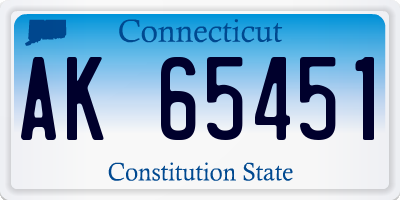 CT license plate AK65451