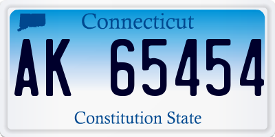 CT license plate AK65454