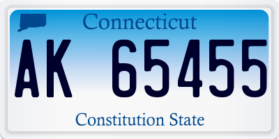 CT license plate AK65455