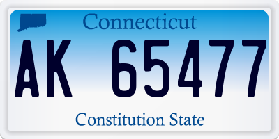 CT license plate AK65477
