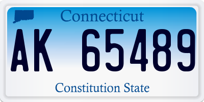 CT license plate AK65489