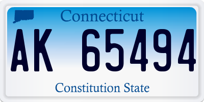 CT license plate AK65494