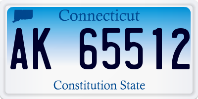 CT license plate AK65512
