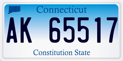 CT license plate AK65517