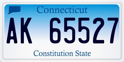CT license plate AK65527