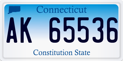 CT license plate AK65536