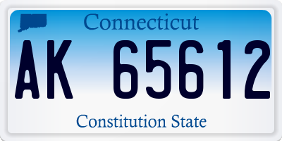 CT license plate AK65612