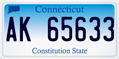 CT license plate AK65633