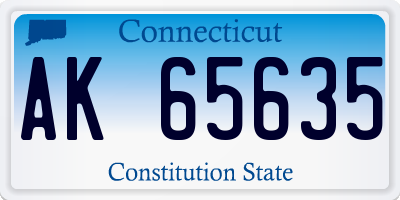 CT license plate AK65635