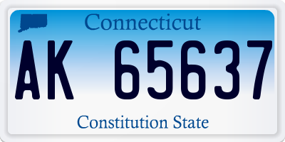 CT license plate AK65637
