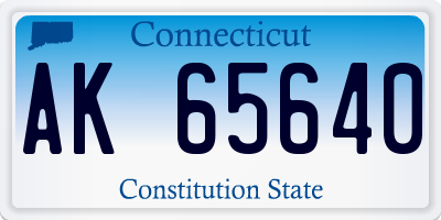 CT license plate AK65640