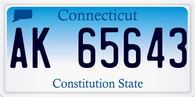 CT license plate AK65643