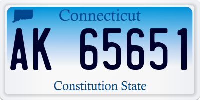 CT license plate AK65651