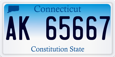 CT license plate AK65667