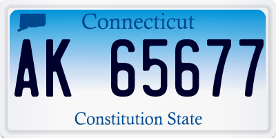 CT license plate AK65677