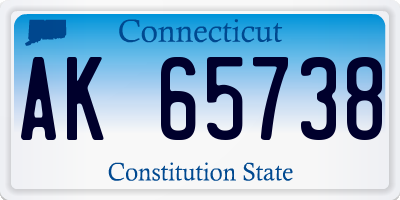 CT license plate AK65738