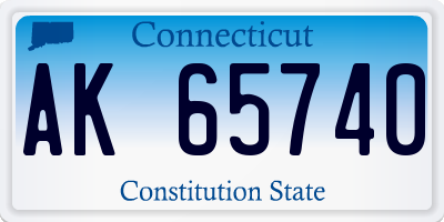 CT license plate AK65740