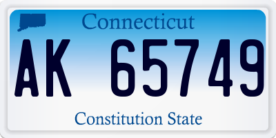 CT license plate AK65749