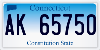 CT license plate AK65750