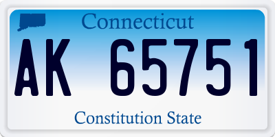 CT license plate AK65751