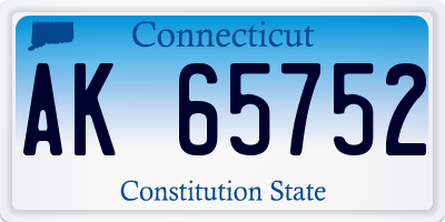 CT license plate AK65752