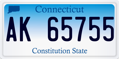 CT license plate AK65755