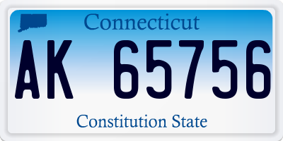 CT license plate AK65756