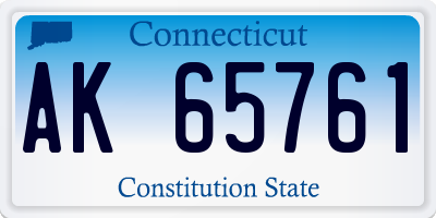 CT license plate AK65761