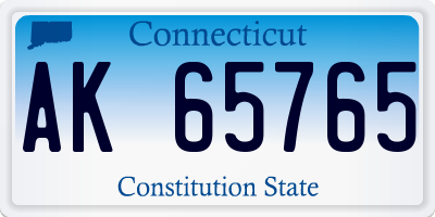 CT license plate AK65765