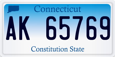 CT license plate AK65769
