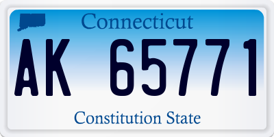 CT license plate AK65771