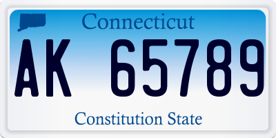 CT license plate AK65789