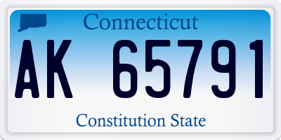 CT license plate AK65791