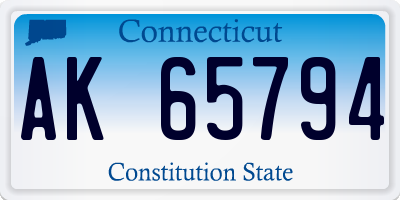 CT license plate AK65794