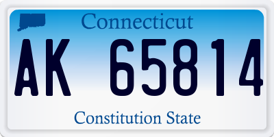 CT license plate AK65814