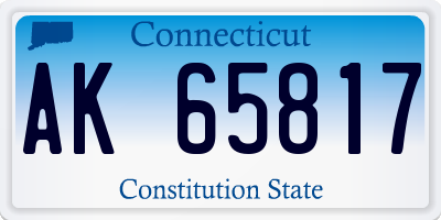 CT license plate AK65817