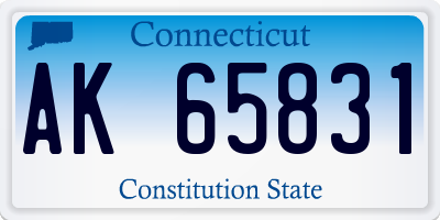 CT license plate AK65831