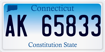 CT license plate AK65833